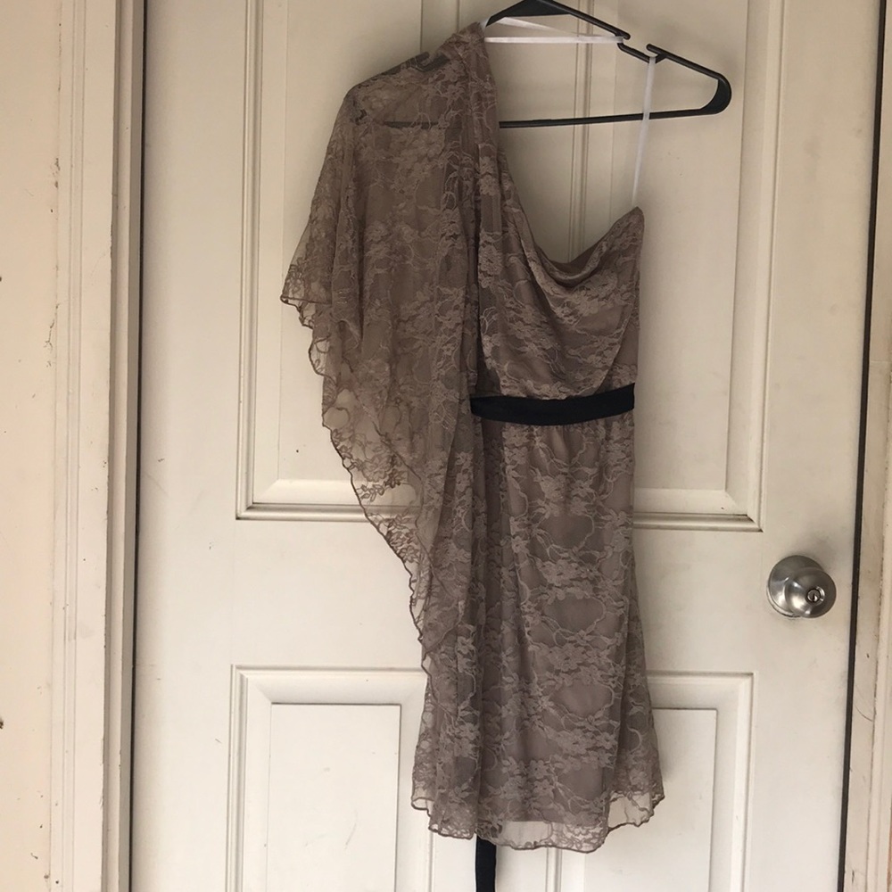 One shoulder lace dress